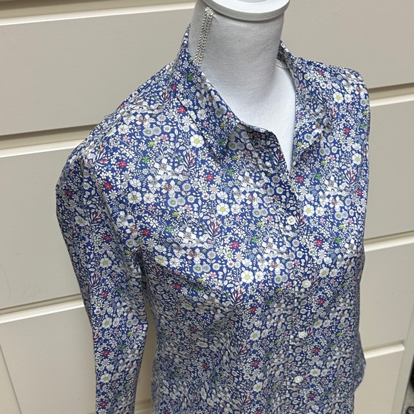 J. Crew NWT Liberty fabrics button down blue size 2 - Picture 2 of 6